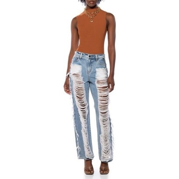 PAXTON SLEEVELESS MESH BODYSUIT IN LIGHT BROWN - Picture 6 of 10